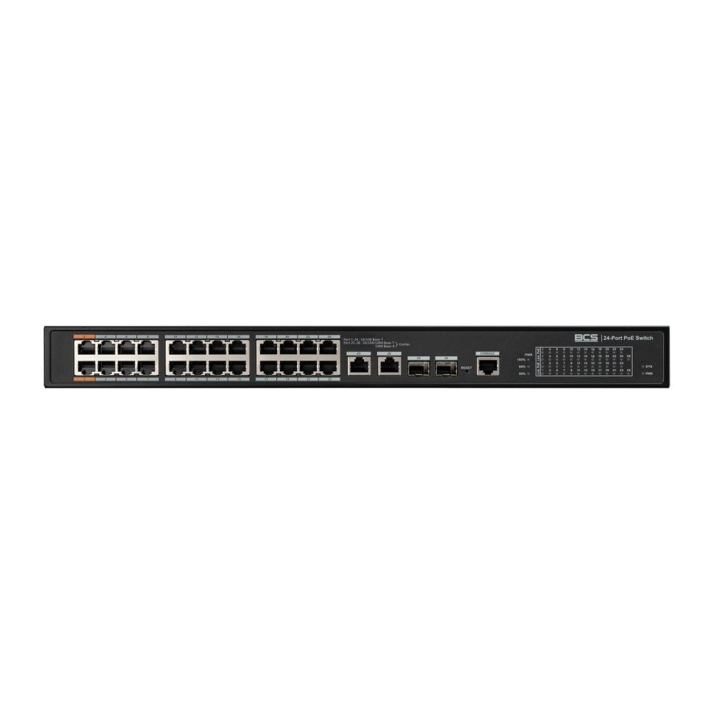 BCS BCS-L-SP2402G-2SFP-M(2) Managed PoE Switch 24 Ports 360W 100Mbps/1Gbps