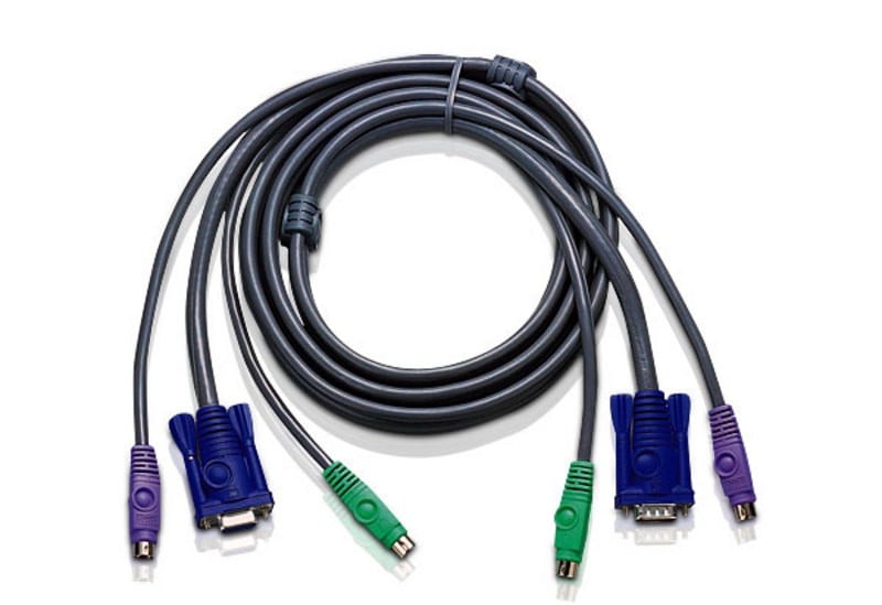 10ft PS/2 - 3 m - PS/2 - PS/2 - VGA - Black - 2 x 6 pin mini-DIN M - 1 x HDB-15 M