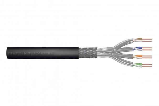 CAT 7 S-FTP outdoor installation cable, 1200 MHz PE, inner Eca (LSZH-1), AWG 23/1, 500 m, sx, black