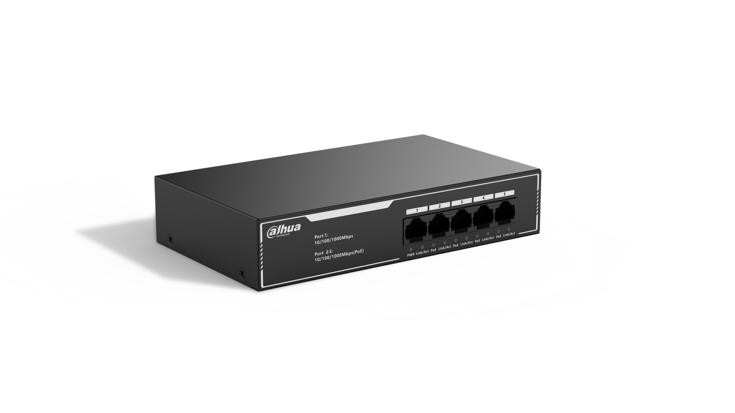 Dahua SG1005LP 5-Port Economical Gigabit PoE Switch with 4-Port PoE