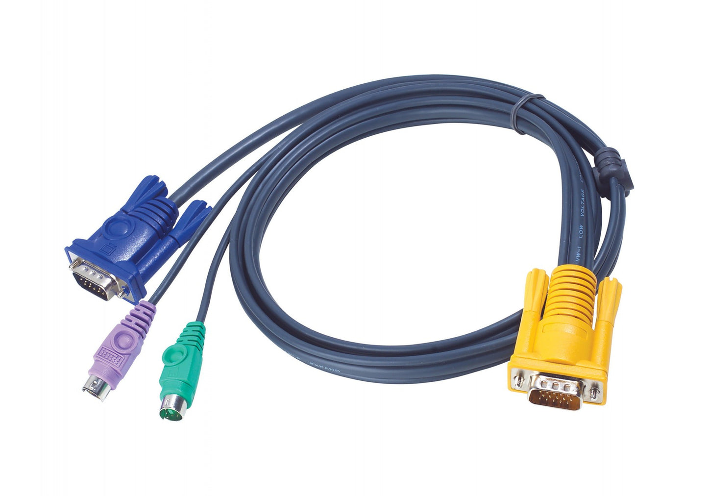 PS/2 KVM Cable 6m - 6 m - VGA - Black - HDB-15 - 2xPS/2 - SPHD-15 - Male/Male