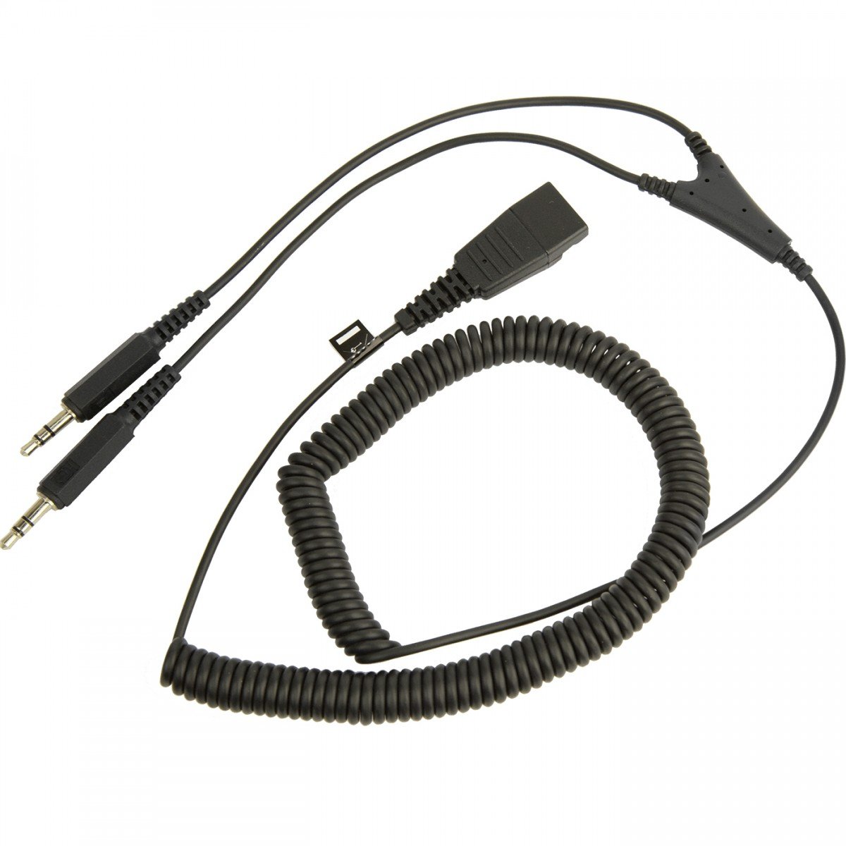 QD Cord to 2x 3,5mm pin plug , coiled, 0,5 - 2 meters; for GN2100, GN2000, GN2200