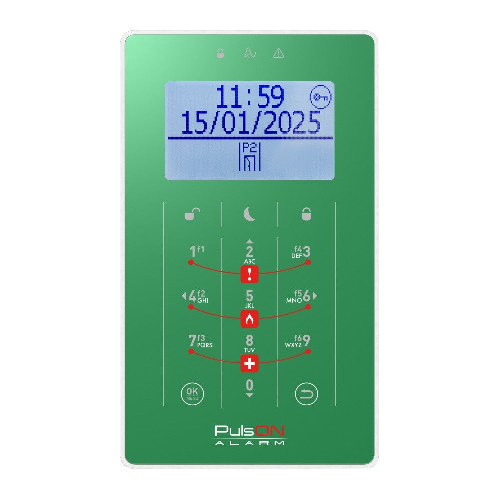 BCS PULSON FRONT LCD/S GEL Light green front for LCD/S keypad