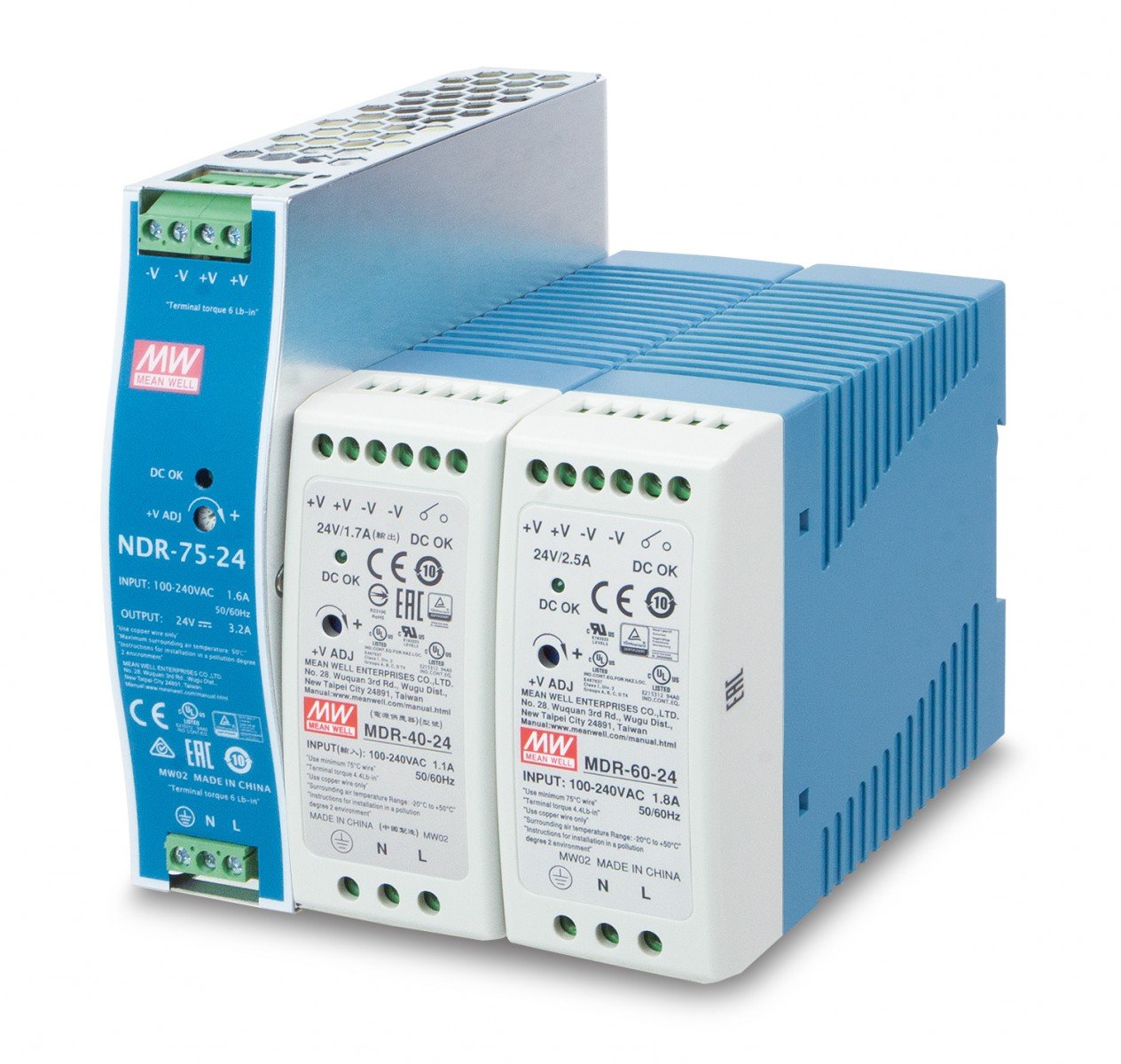 Planet PWR-60-24 24V, 60W Din-Rail Power Supply (MDR-60-24, adjustable 24-30V DC output)