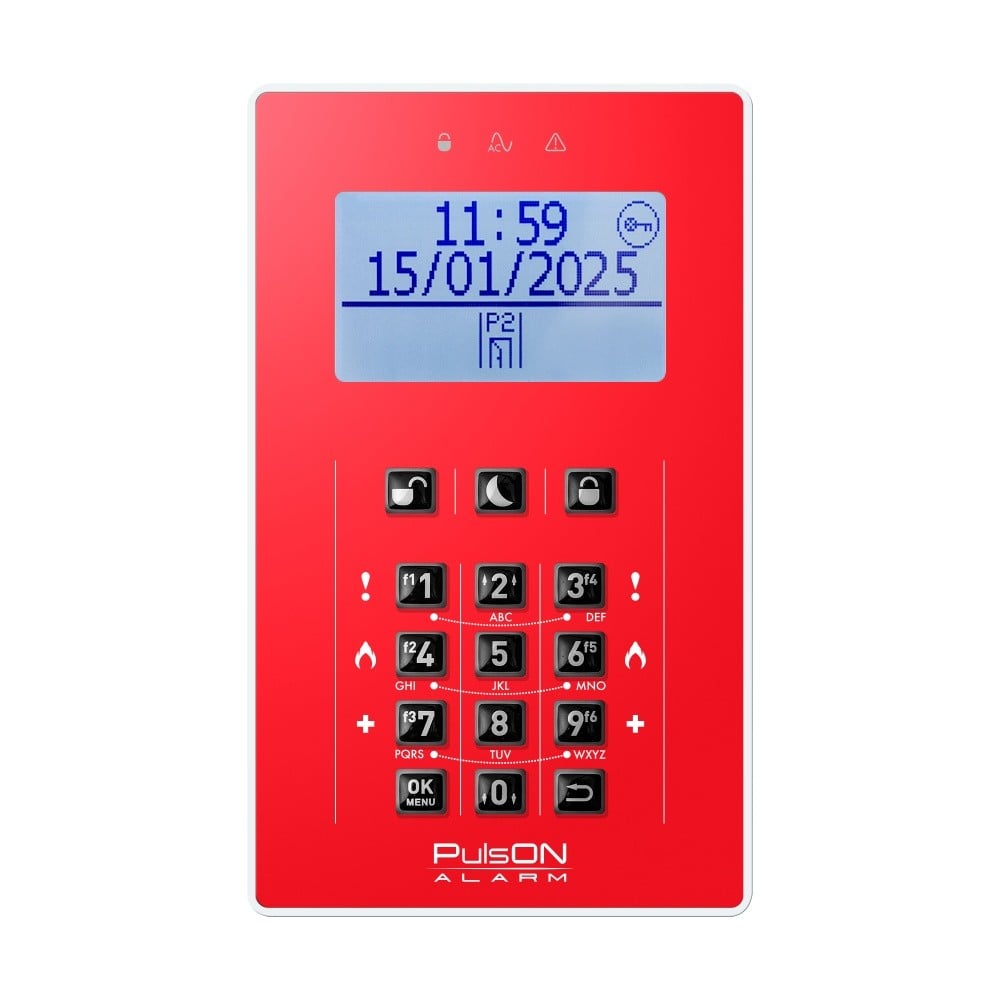 BCS PULSON FRONT LCD/C RED Red front for LCD/C keypad