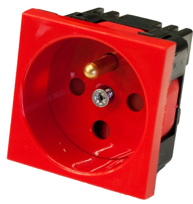 Ebox 2P+T Jack Data Red with Interlock