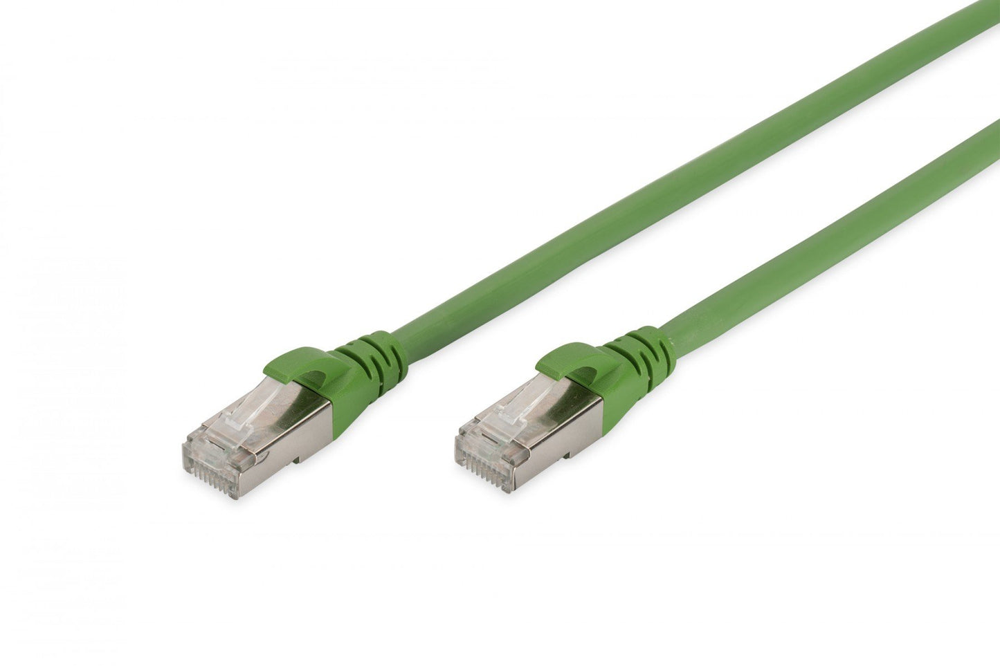 CAT 6A S-FTP patch cord, Cu, PUR AWG 26/7, 10.00 m, green, (similar to RAL 6018)