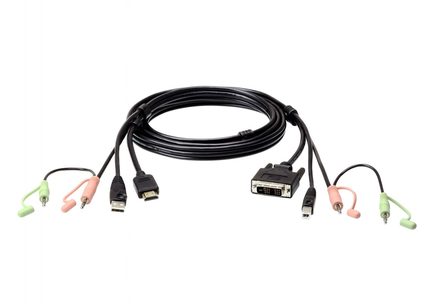 HDMI to DVI-D USB USB KVM Cable with Audio; 1,8M USB HDMI to DVI-D - 1.8 m - Black - HDMI Type A (Standard) - DVI-D - Male - Male