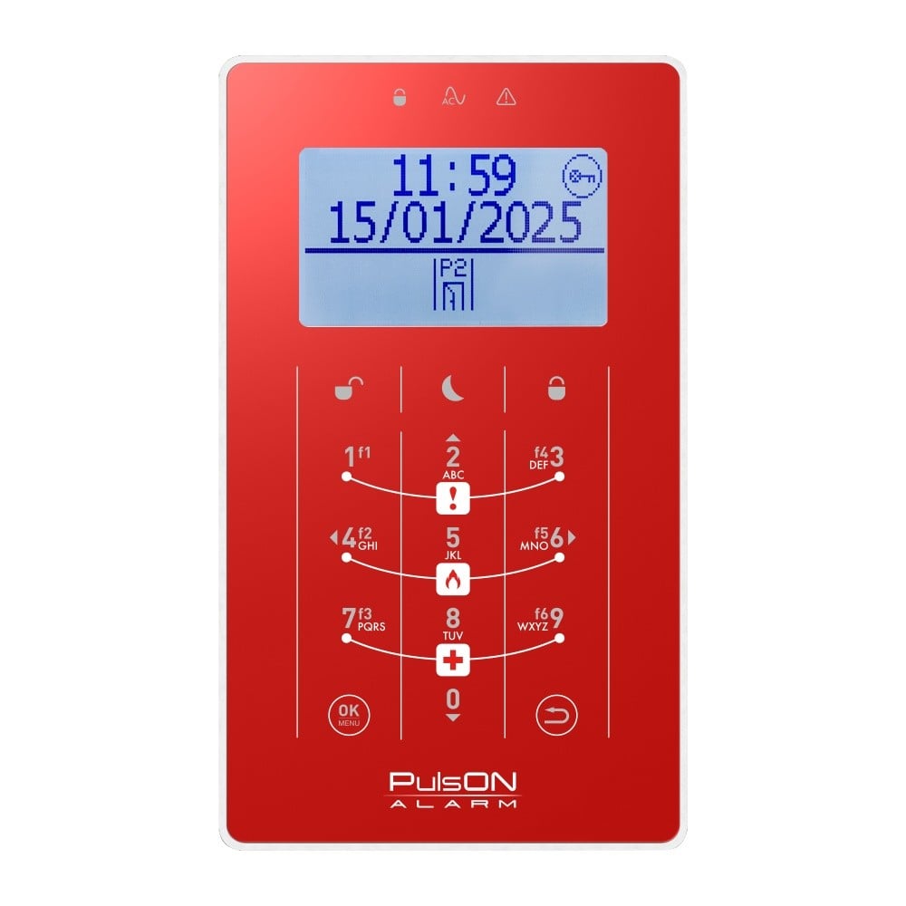 BCS PULSON FRONT LCD/S RED Red front for LCD/S keypad