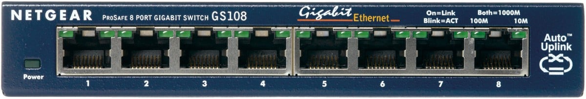 NETGEAR GS108GE 8PT COPPER GIGABIT SWITCH