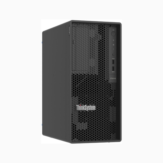 Lenovo ThinkSystem ST50 V3 Xeon E-2414 (4C 2.6GHz 8MB Cache/55W) SW RAID 2x960GB Micron 5400 Pro SSD 1x16GB 500W 94% No DVD 3Y