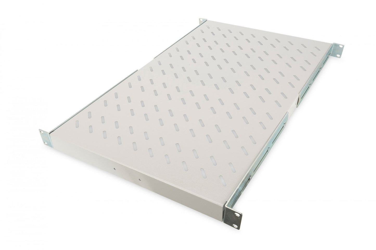 1U fixed shelf for racks from 1000 mm depth 44x483x737 mm, up to 100 kg, grey (RAL 7035)