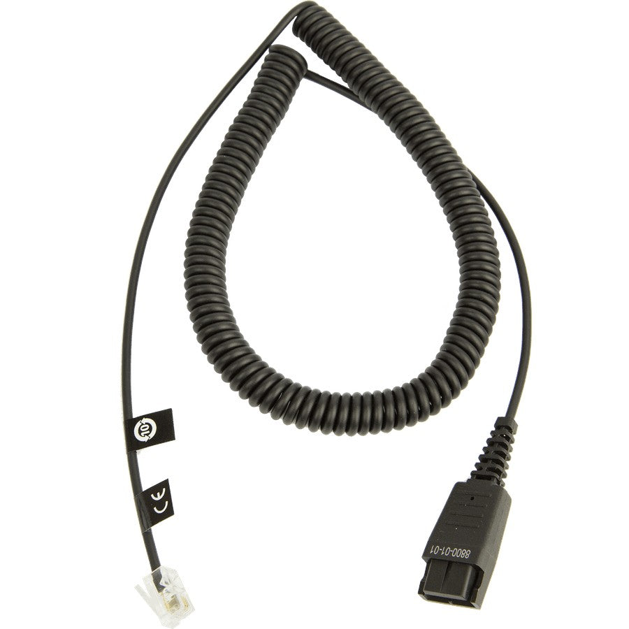 QD Cord to RJ10, coiled, 0,5 - 2 meters, standard-allocation