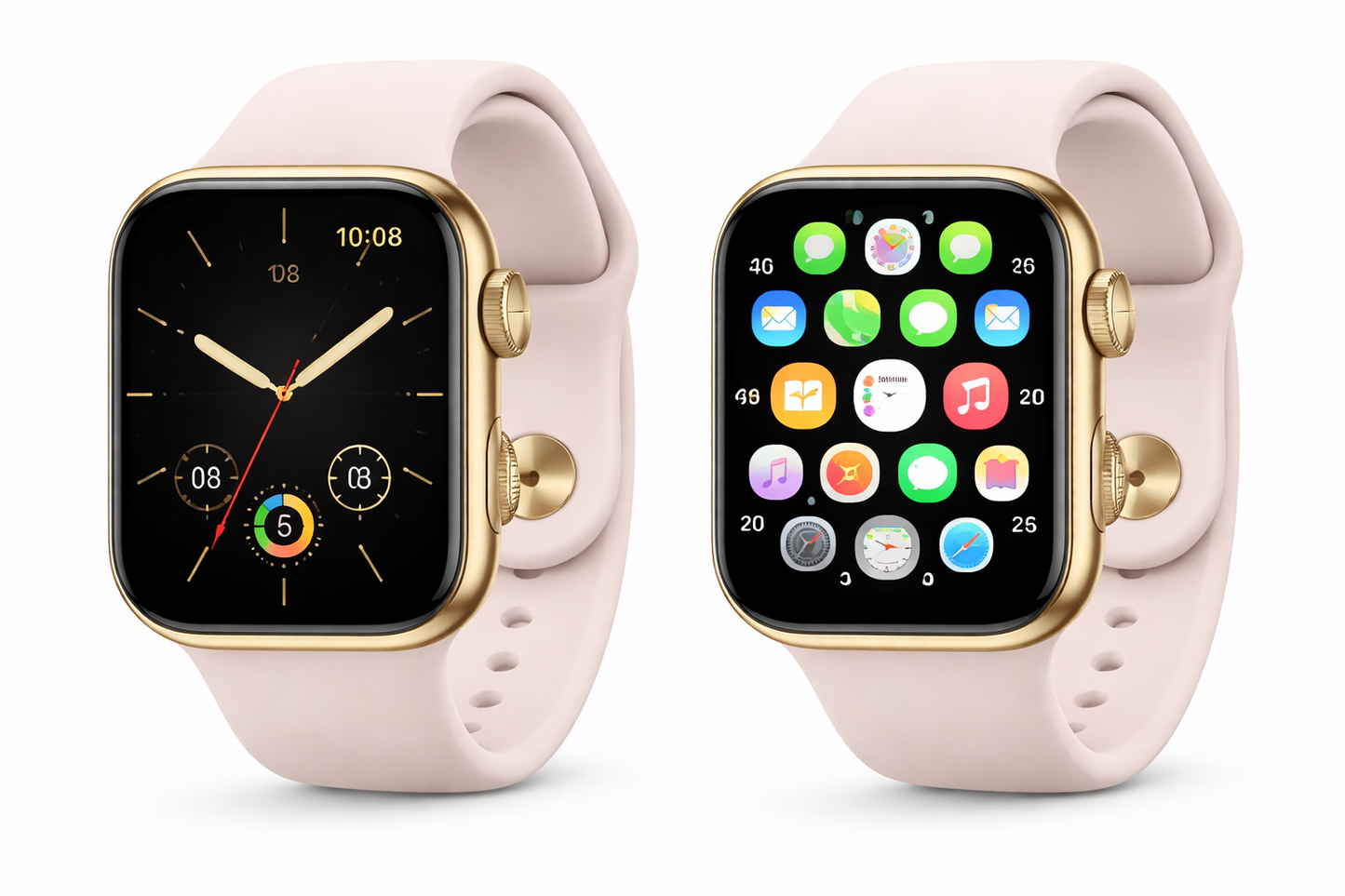 Apple Watch Series 11 GPS + Cellular 46mm Gold Titanium Case with Light Blush Sport Band - M/L