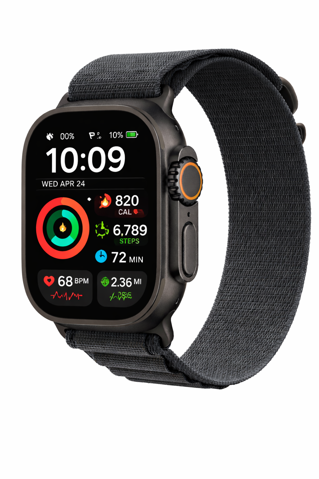 Apple Watch Ultra 3 GPS + Cellular 49mm Black Titanium Case with Black Alpine Loop - Large