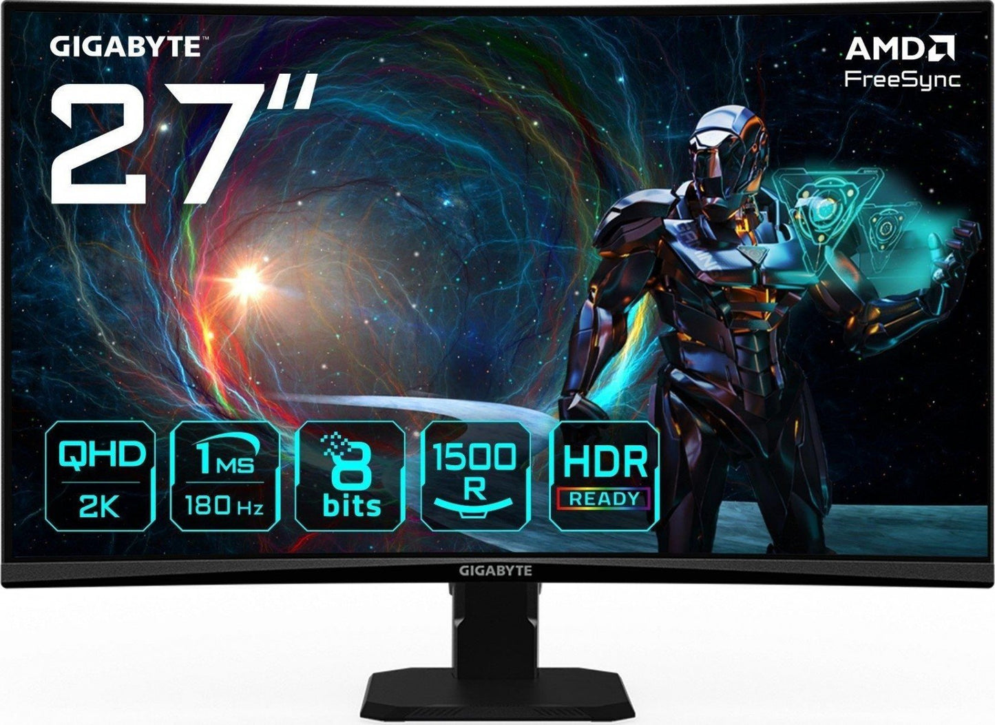 GIGABYTE GS27QCA 68,6cm 27 inch VA Monitor 2??560x1440 1?80Hz 250cd/m2 HDMI 2.1 x2 Display port 1.4 x1