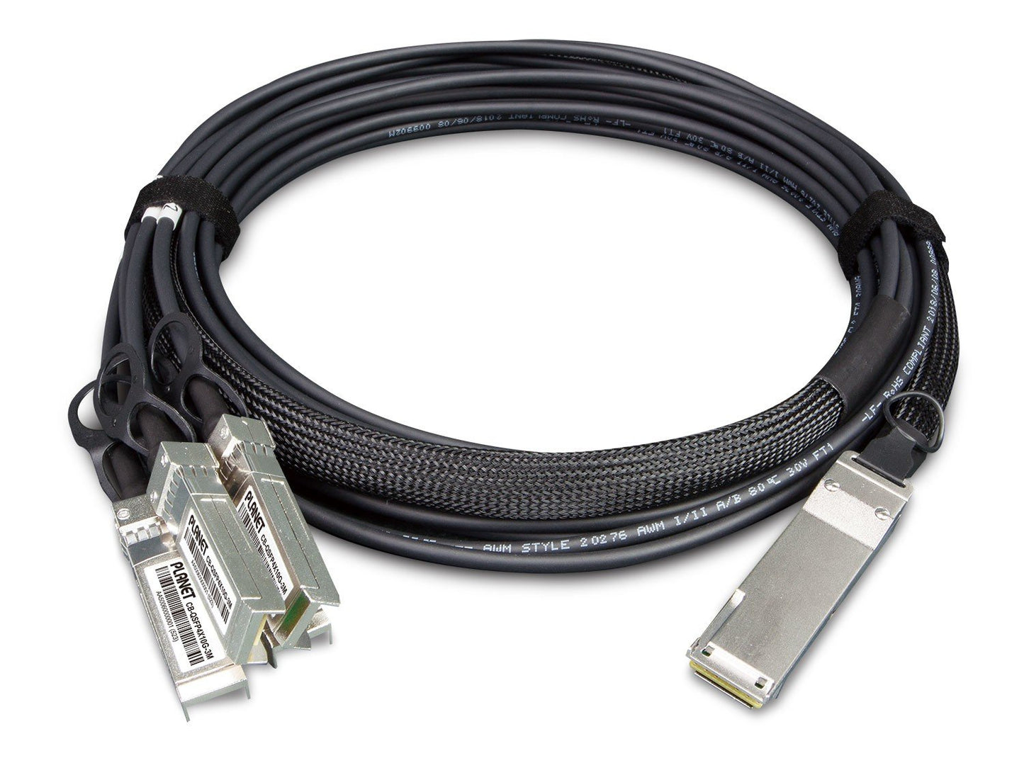 Planet CB-QSFP4X10G-5M 40G QSFP+ to 4 10G SFP+ Direct Attached Copper Cable - 5M