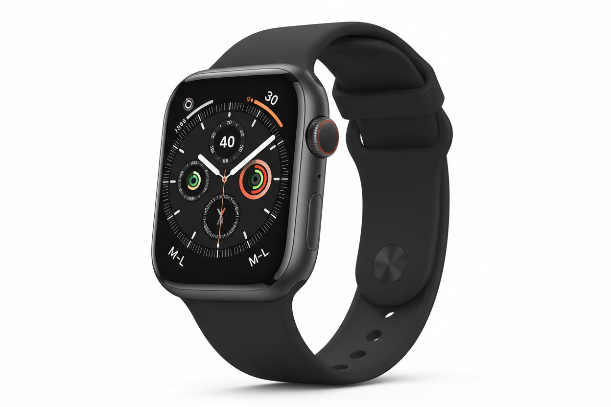 Apple Watch Series 11 GPS + Cellular 46mm Slate Titanium Case with Black Sport Band - M/L