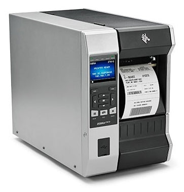 Zebra TT Printer ZT610; 4", 300 dpi, Euro and UK cord, Serial, USB, Gigabit Ethernet, Bluetooth 4.0, USB Host, Rewind, Color, ZPL