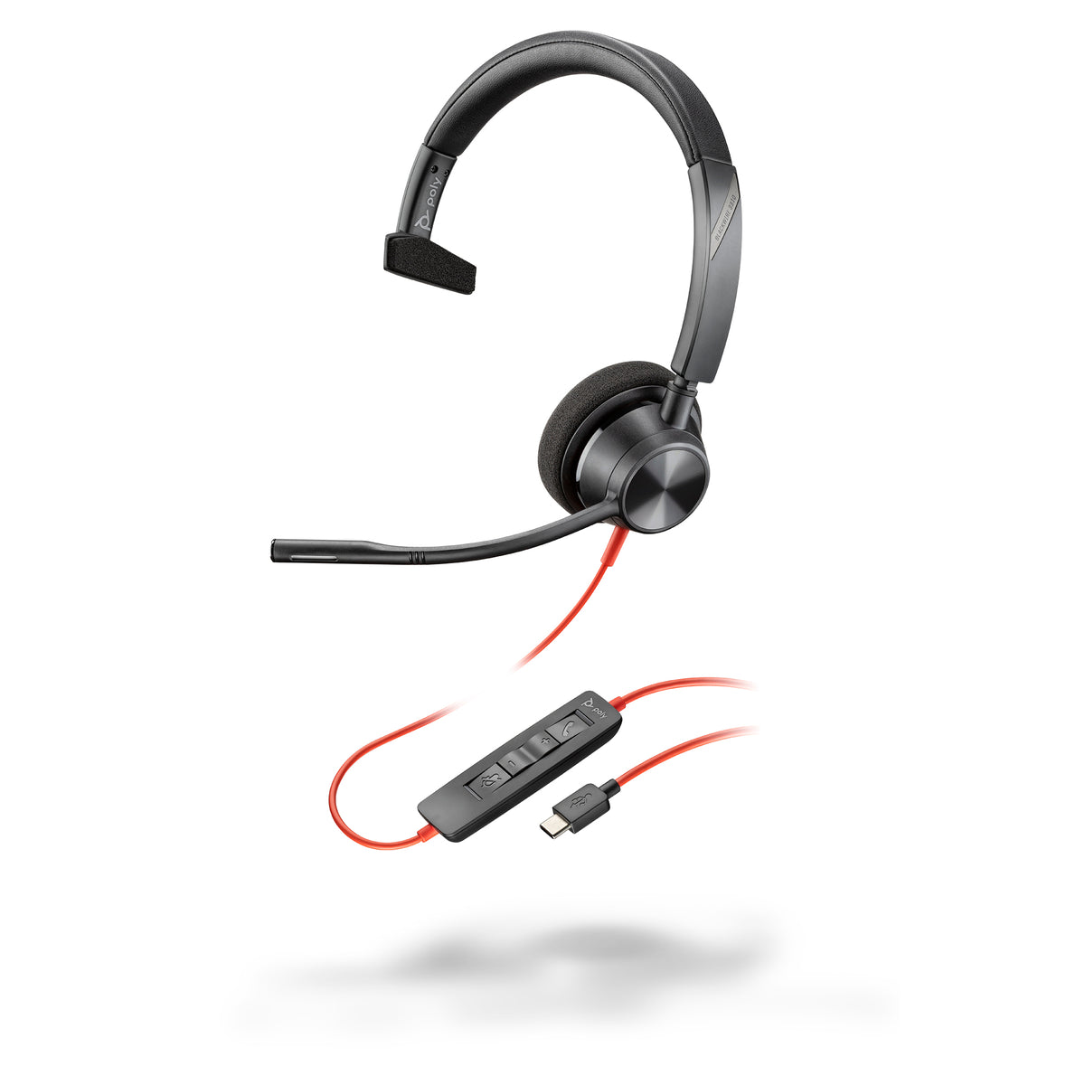 HP Inc. Poly Blackwire 3310 Monaural USB-C Headset +USB-C/A Adapter