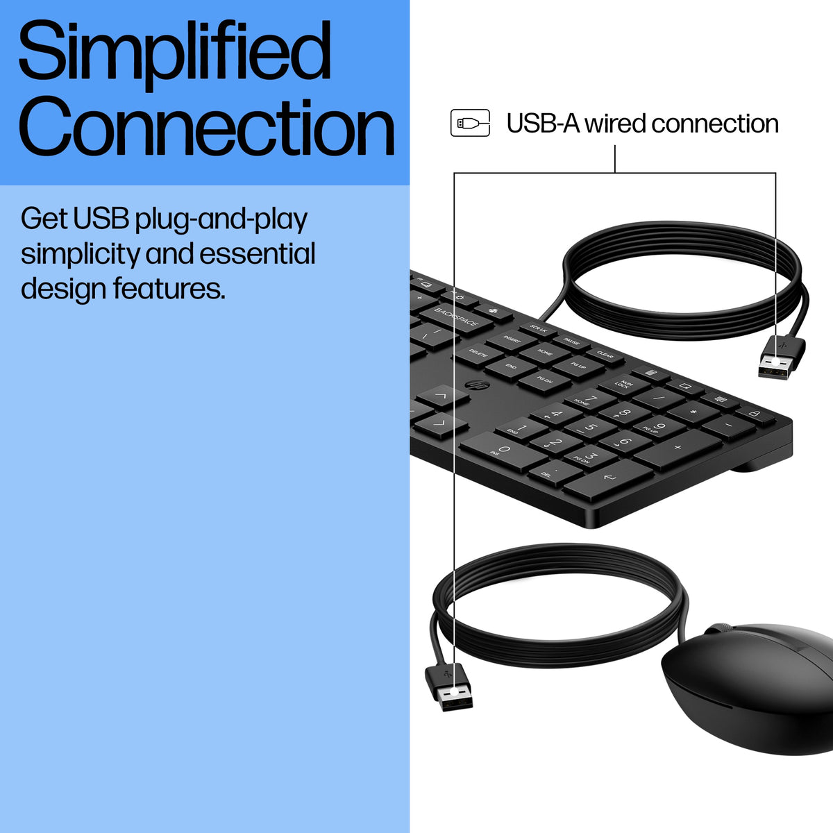 HP Inc. HP WIRED 320 Mouse Keyboard/- ENGLISH