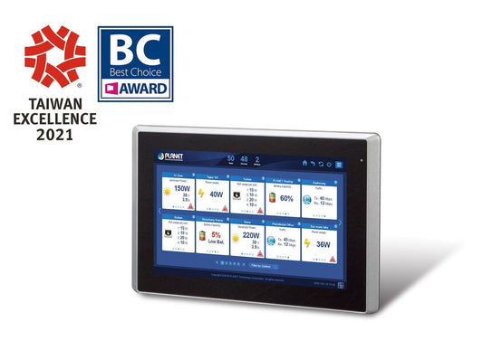 Planet NMS-360V-10 Renewable Energy Management Controller with 10" LCD Touch Screen- 512 nodes (Manage 512 BSP-360s, 1 10/100/1000T LAN Port, MQTT/SNMP/ONVIF/Sm