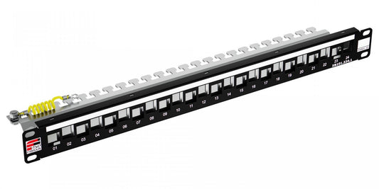 Patchpanel Not Equipped 19" 1U with 24x Keystone Modules – Black Ver. 2
