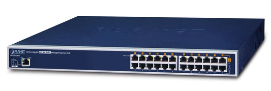 Planet HPOE-1200G 12-Port 802.3at 30w Managed Gigabit Power over Ethernet Injector Hub (220W PoE budget, Cybersecurity, IPv4/IPv6 HTTP/HTTPs Management, SNMPv3,