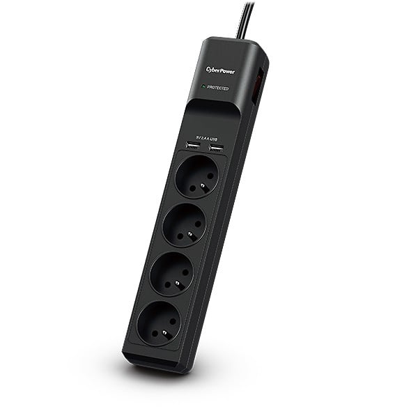 CyberPower P0420SUD0-FR surge protector Black 4 AC outlet(s) 200 - 250 V 1.8 m