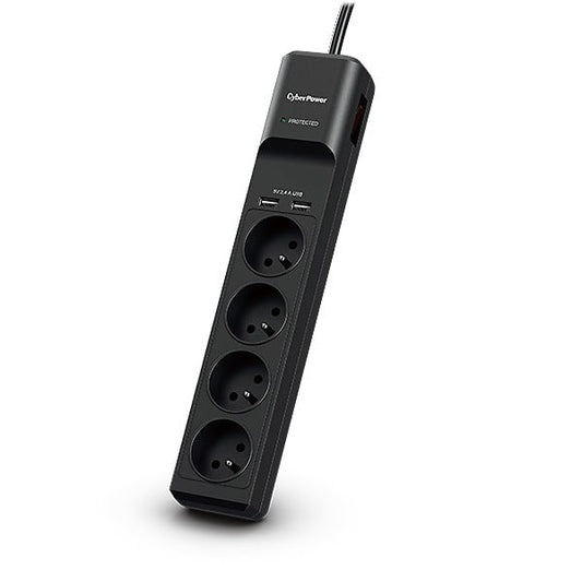 CyberPower P0420SUD0-FR surge protector Black 4 AC outlet(s) 200 - 250 V 1.8 m
