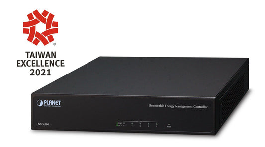 Planet NMS-360 Renewable Energy Management Controller- 512 nodes (Manage 512 BSP-360s, 5 10/100/1000T LAN Ports, MQTT/SNMP/ONVIF/SmartDiscovery, Traffic&Power h