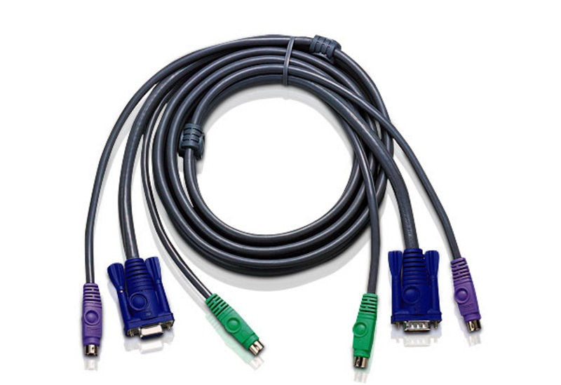 6ft PS/2 - 1.8 m - PS/2 - PS/2 - VGA - Black - 2 x 6 pin mini-DIN M - 1 x HDB-15 M