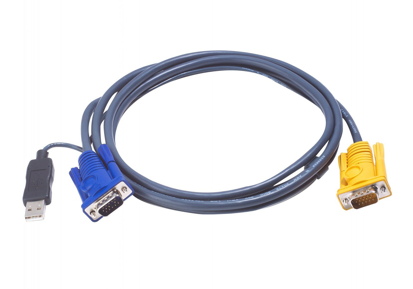 USB KVM Cable 1,8m - 1.8 m - VGA - Black - HDB-15 + USB A - SPHD-15 - Male