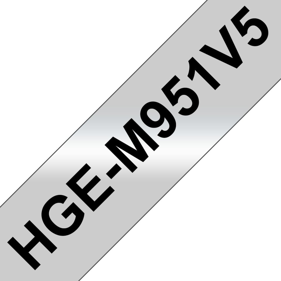 BROTHER HGEM951V5 24mmx8m Silver Matte Black Laminate Tape Cassette for P-touch Printers
