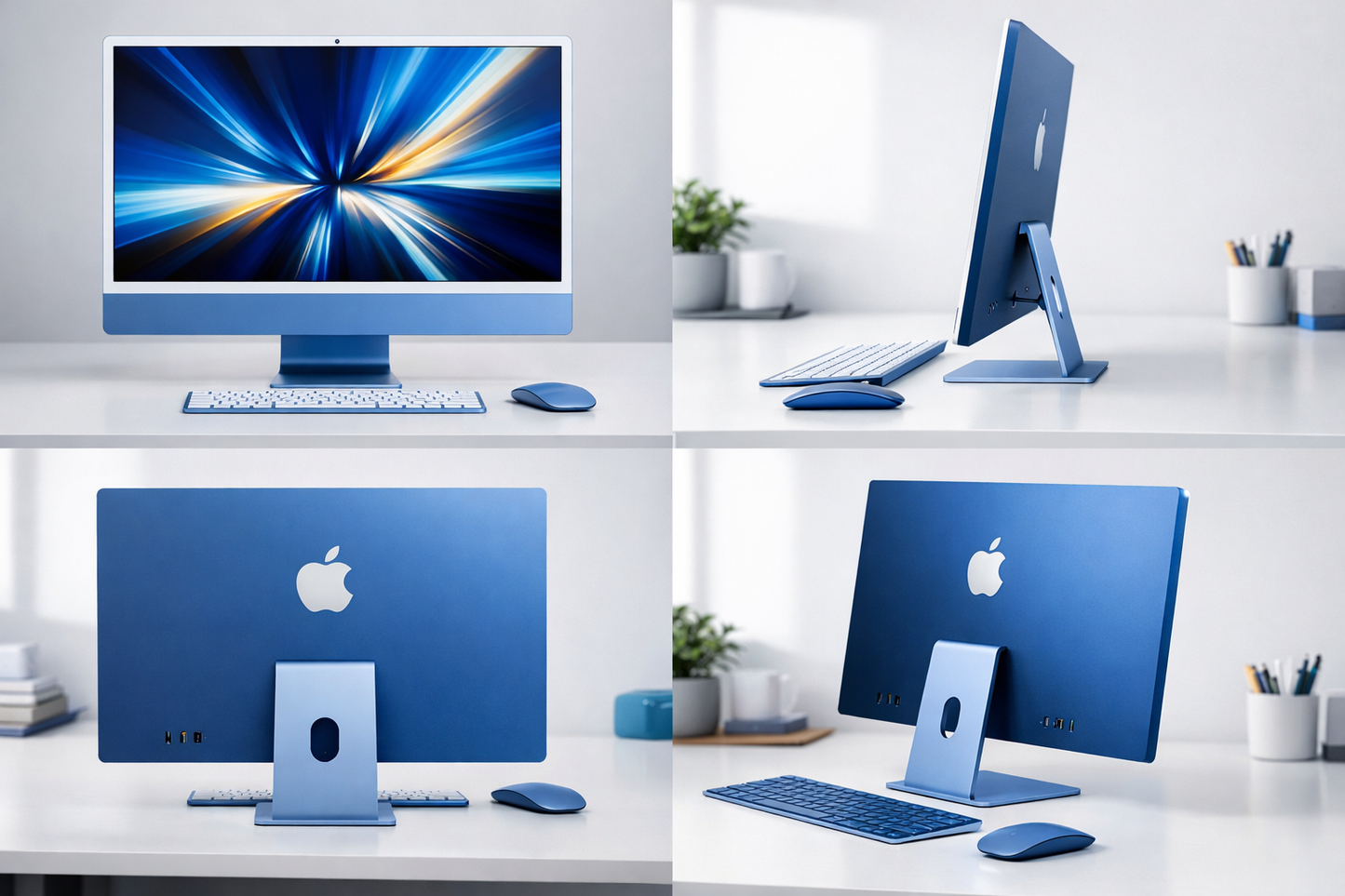 24-inch iMac with Retina 4.5K display: Apple M3 chip with 8-core CPU and 8-core GPU, 16GB, 256GB SSD – Blue