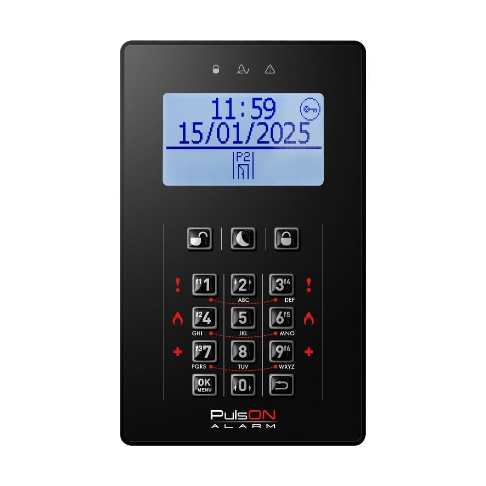 BCS PULSON LCD/C BL Black LCD keypad with rubber buttons