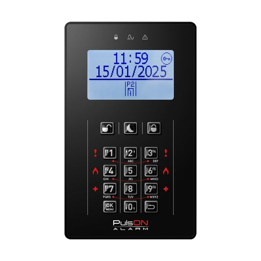 BCS PULSON LCD/C BL Black LCD keypad with rubber buttons