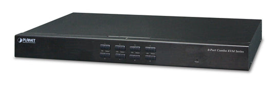 Planet IKVM-210-08 8-Port Combo IP KVM Switch: Up to 64 computers, On Screen Display (OSD), Quick View Setting (QVS), Hotkey, Stackable, 1U rack-mount, Multipla