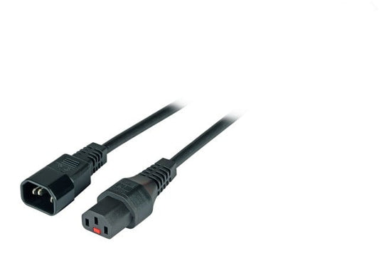 IEC C14/IEC C13 Straight M/F 1.5m Black Power Cable with IEC LOCK