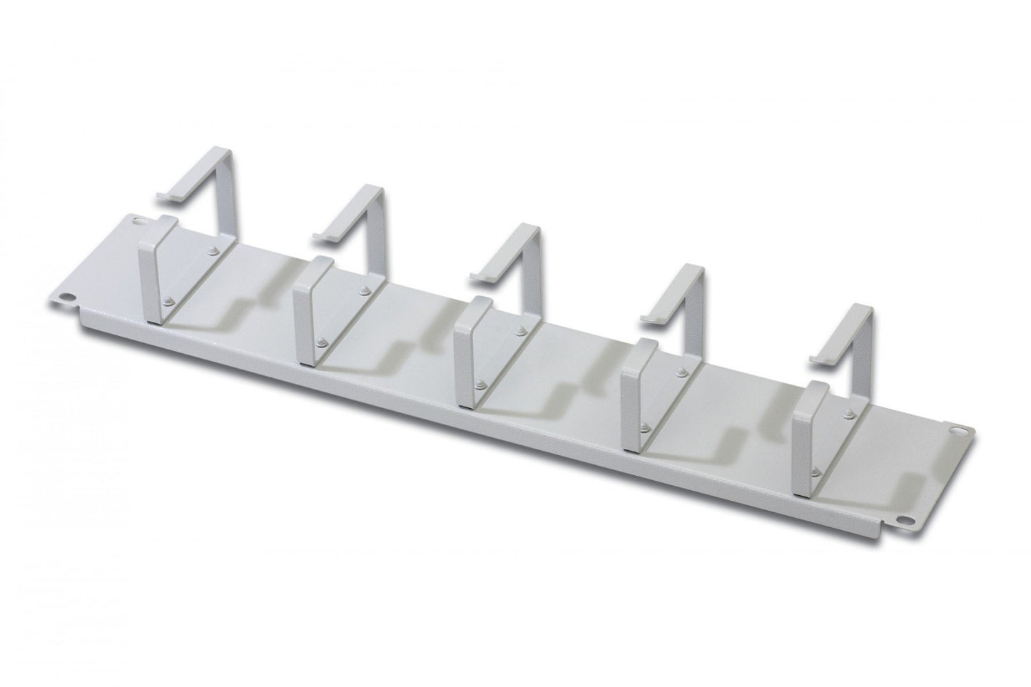 2U cable management panel 5x cable rings 85x60 mm, color grey (RAL 7035)