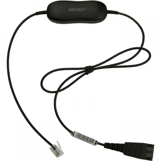 Smart Cord, QD to RJ9, straight 0,8 meters, with 8-position switch configurator, for STD Variants Headset, makes the headset follow the legislation (new software)