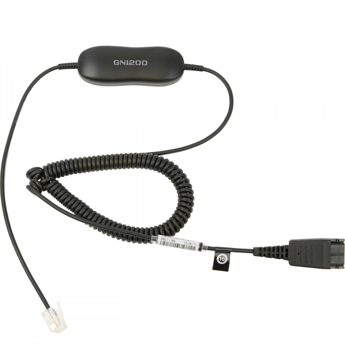 Smart Cord, QD to RJ10, coiled, 0,7 - 2 meters, with 8-position switch configurator, for STD Headsets