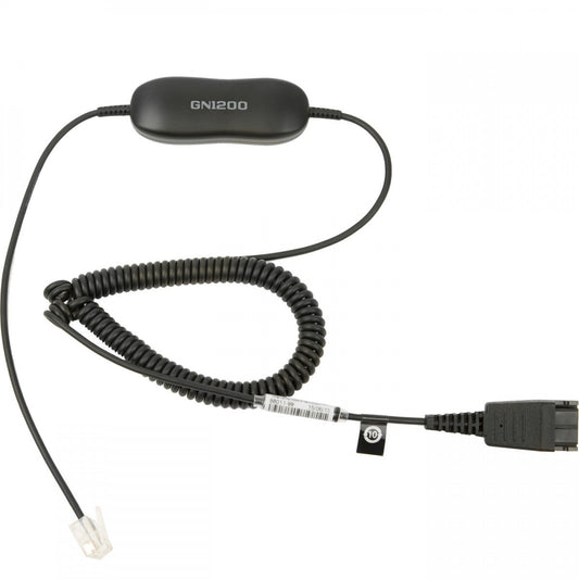 Smart Cord, QD to RJ10, coiled, 0,7 - 2 meters, with 8-position switch configurator, for STD Headsets