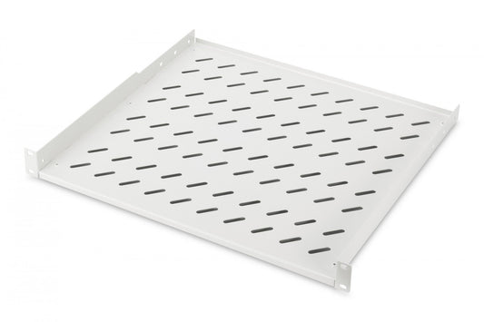 1U fixed shelf for racks from 600 mm depth 44x483x399 mm, up to 15 kg, grey (RAL 7035)