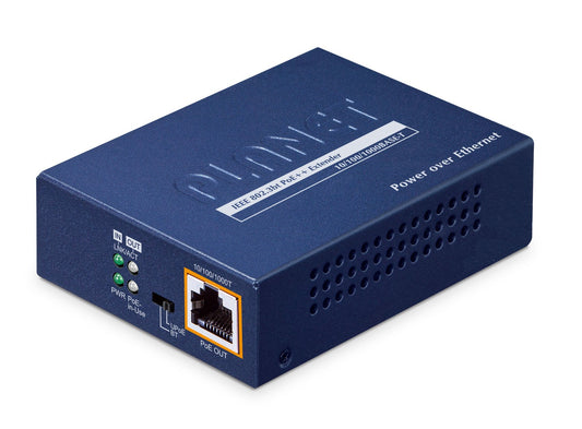 Planet POE-E301 1-Port 802.3bt to 1-Port 802.3bt Gigabit PoE++ Extender(95 Watts 802.3bt PoE++ Input, BT/UPOE mode output support via DIP switch, compact size a