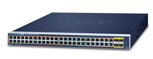 Planet GS-4210-48P4S IPv6/IPv4, 48-Port Managed 802.3at POE+ Gigabit Ethernet Switch + 4-Port 100/1000X SFP (600W PoE budget, 250m Extend mode, supports ERPS Ri