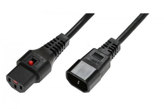 IEC C14/IEC C13 Straight M/F 5m Black Power Cable with IEC LOCK