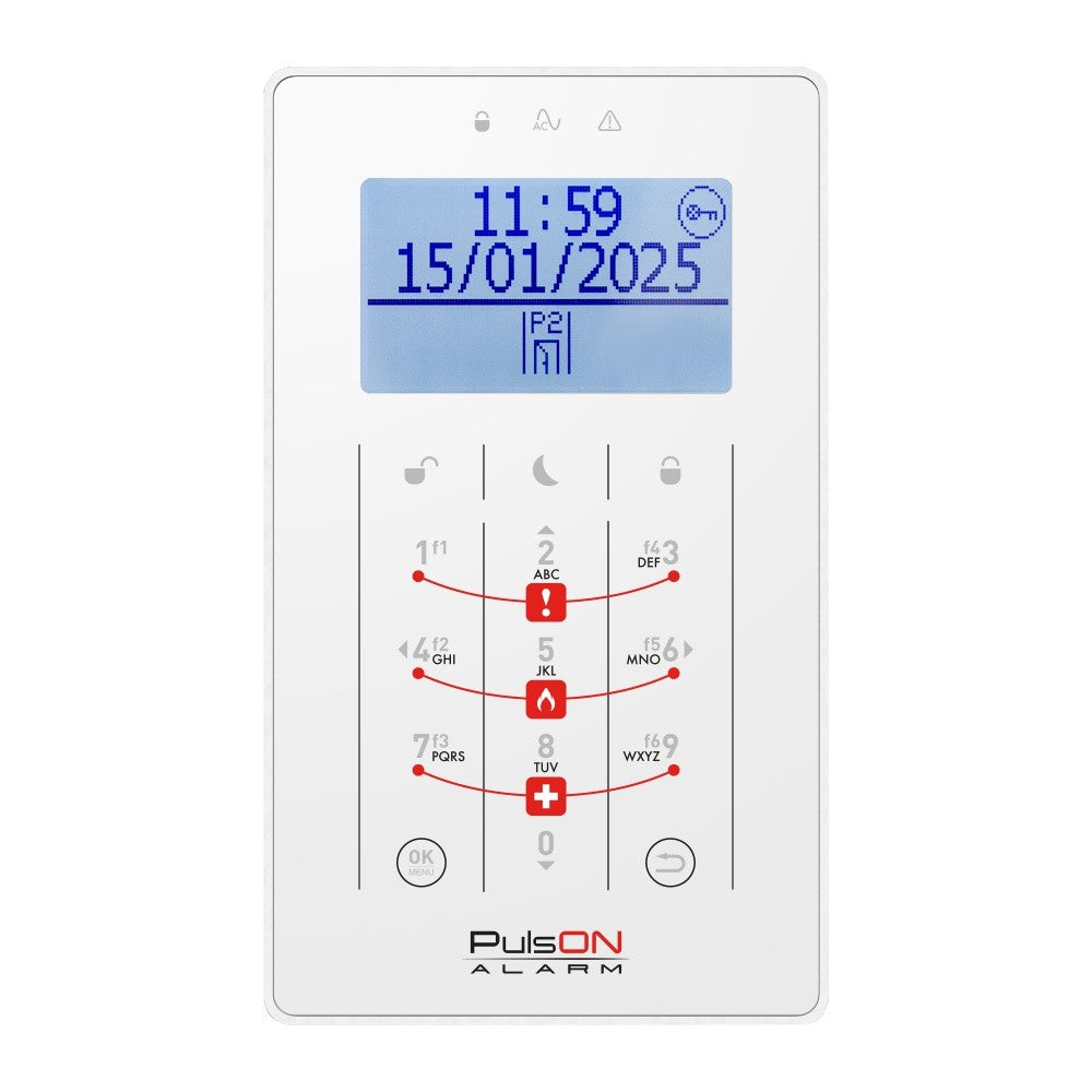 BCS PULSON FRONT LCD/S WHI White front for LCD/S keypad