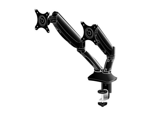 IIYAMA DS3002C-B1 ACC Flexible desk mount for dual monitor 10i-27i height adj. gas spring size VESA 75x75/100x100 1-5kg