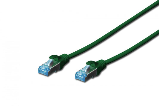 RJ45-RJ45 patch cord, Cat.5e, SF/UTP, AWG 26/7, PVC, 1 m, green